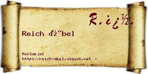 Reich Ábel névjegykártya