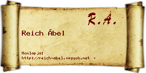 Reich Ábel névjegykártya